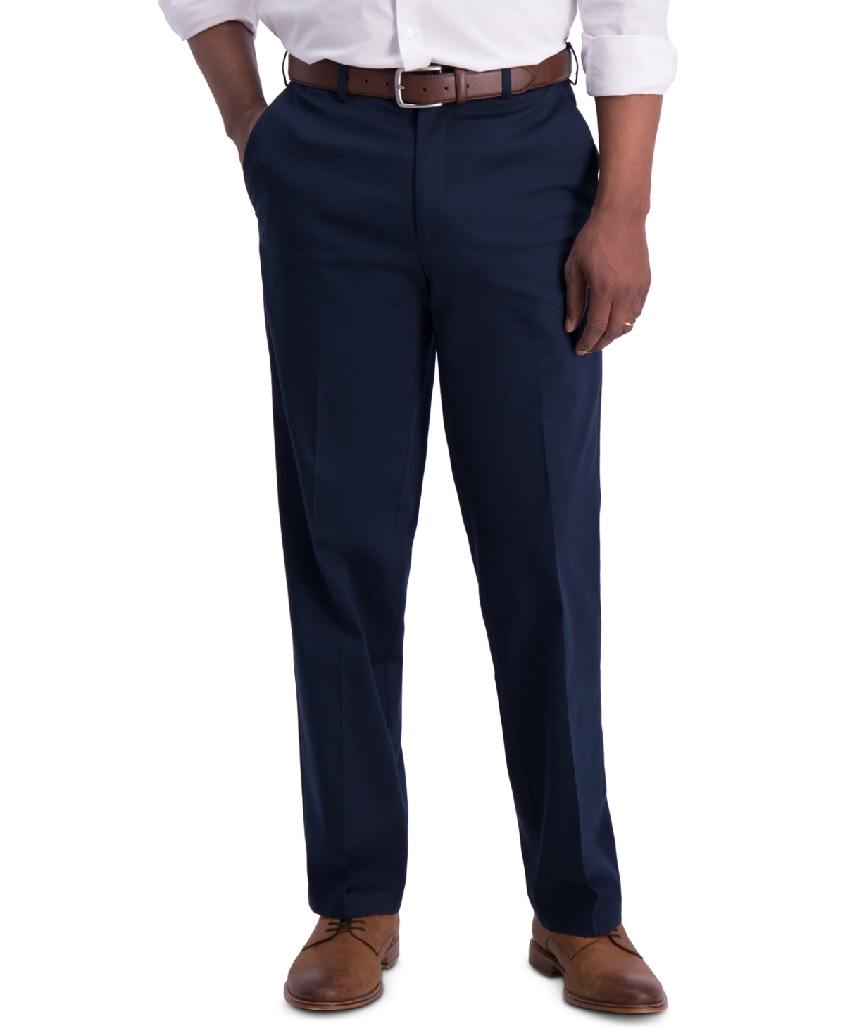 Men's Iron Free Premium Khaki Classic-Fit Flat-Front Pant - Dark Grey