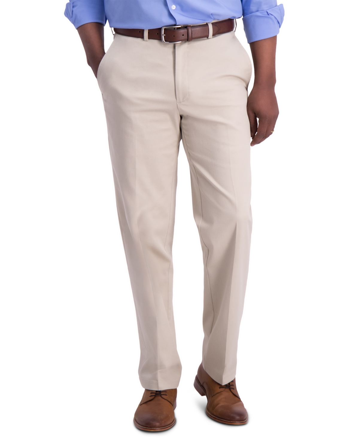 Men's Iron Free Premium Khaki Classic-Fit Flat-Front Pant - Dark Grey