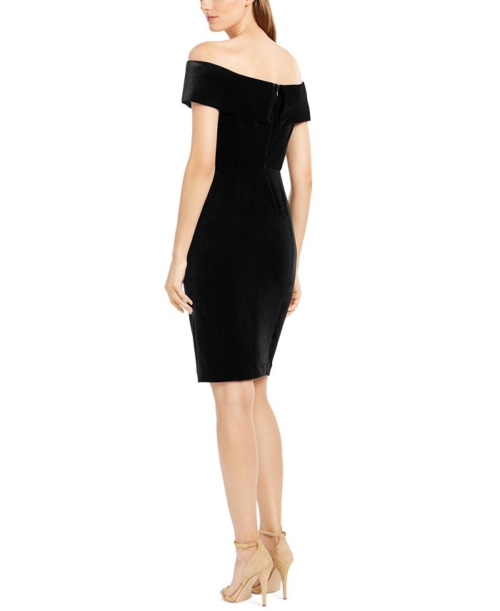 Calvin klein off the shoulder hotsell black dress