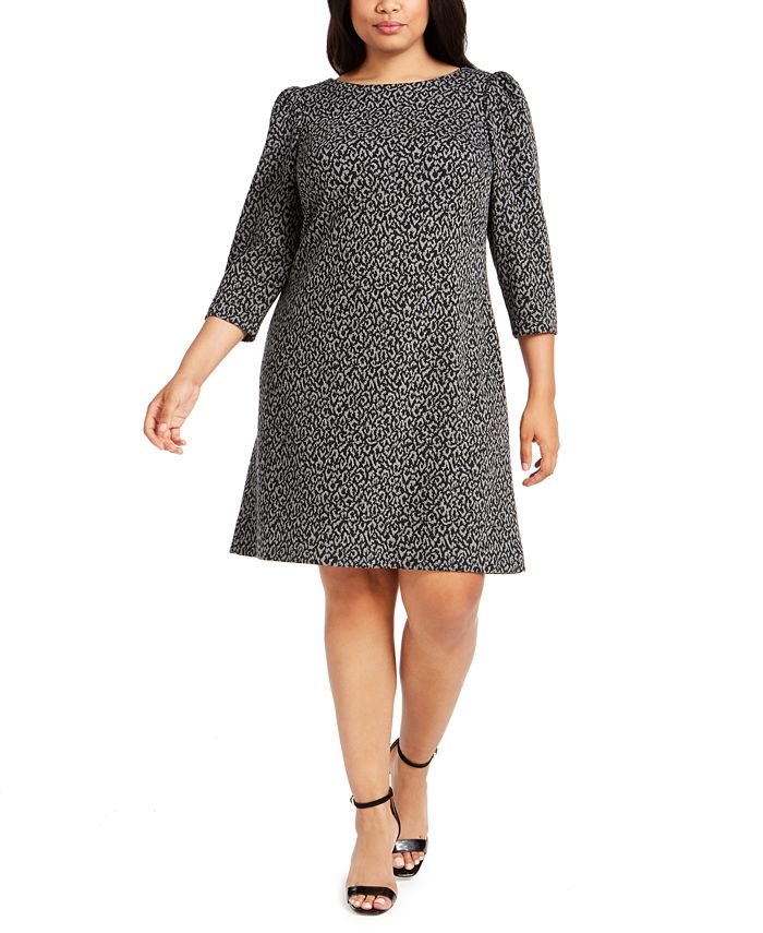 Calvin Klein Plus Size Animal-Print Ponté-Knit Dress - Macy's
