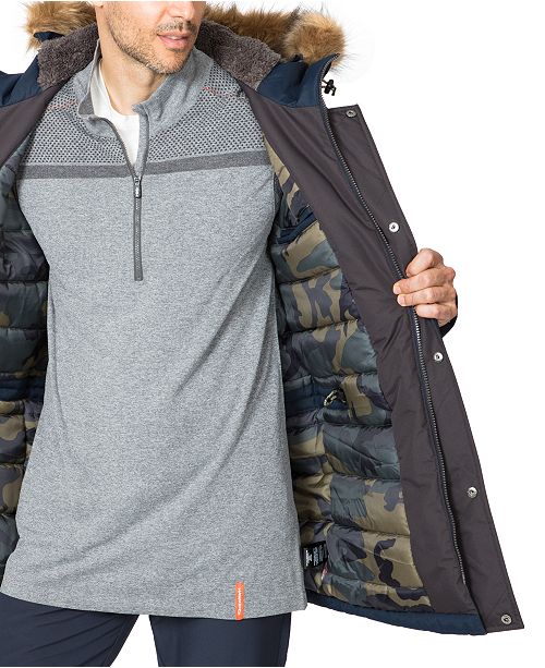 Hawke & Co. Outfitter Men's Big & Tall Long Snorkel Parka with Faux Fur