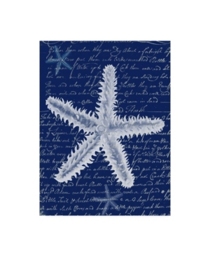 Trademark Global Fab Funky White Starfish On Blue B Canvas Art In Multi
