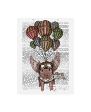 Trademark Global Fab Funky Pig And Balloons Canvas Art In Multi