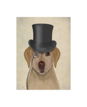 Trademark Global Fab Funky Yellow Labrador, Formal Hound And Hat Canvas Art In Multi