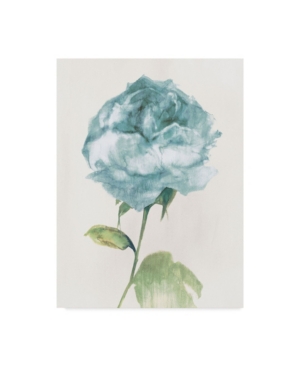 Trademark Global Wild Apple Portfolio Antique Floral On Cream Ii Blue Canvas Art In Multi