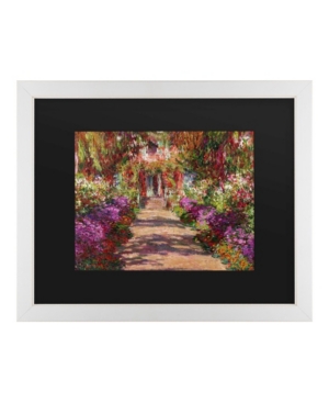 Trademark Global Claude Monet A Pathway In Monet's Garden Matted Framed Art In Multi