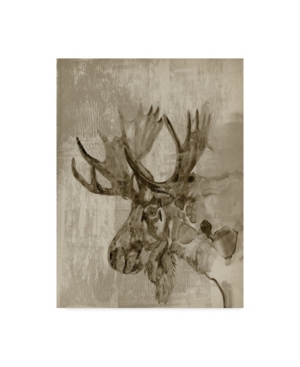 Trademark Global Jennifer Goldberger Sepia Moose Canvas Art In Multi