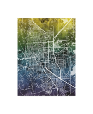 Trademark Global Michael Tompsett Boulder Colorado City Map Blue Yellow Canvas Art In Multi