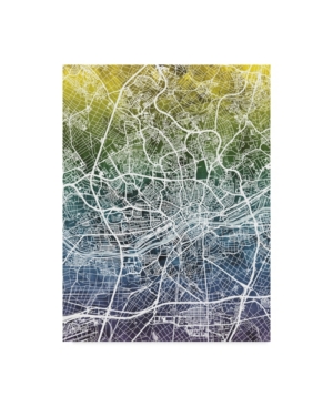Michael Tompsett Frankfurt Germany City Map Blue Yellow Canvas Art - 20