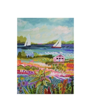Trademark Global Karen Fields Two Sailboats And Cottage I Canvas Art In Multi