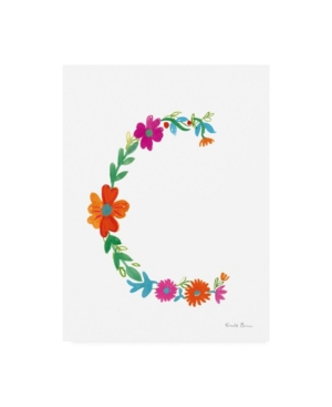 Trademark Global Farida Zaman Floral Alphabet Letter Iii Canvas Art In Multi