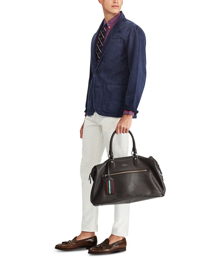 Polo Ralph Lauren Men's Pebbled Leather Duffel Bag Macy's