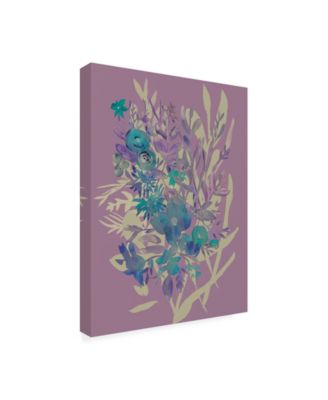Trademark Global Chariklia Zarris Slate Flowers on Mauve I Canvas Art - 19.5" x 26"