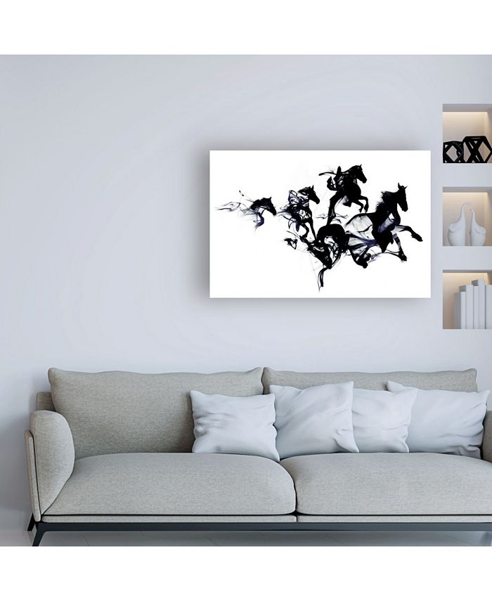 Trademark Global Robert Farka Black Horses Abstract Canvas Art - 27