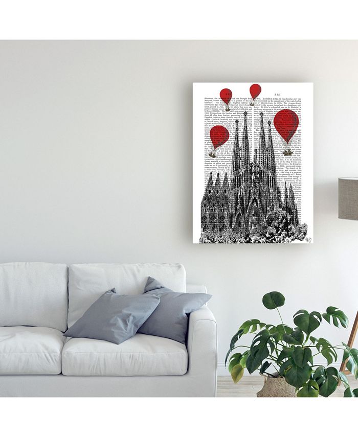 Trademark Global Fab Funky Sagrada Familia and Red Hot Air Balloons ...