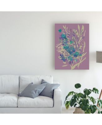 Trademark Global Chariklia Zarris Slate Flowers on Mauve I Canvas Art - 19.5" x 26"