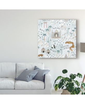 Trademark Global Laura Marshall World Traveler Pattern IX Canvas Art - 15" x 20"
