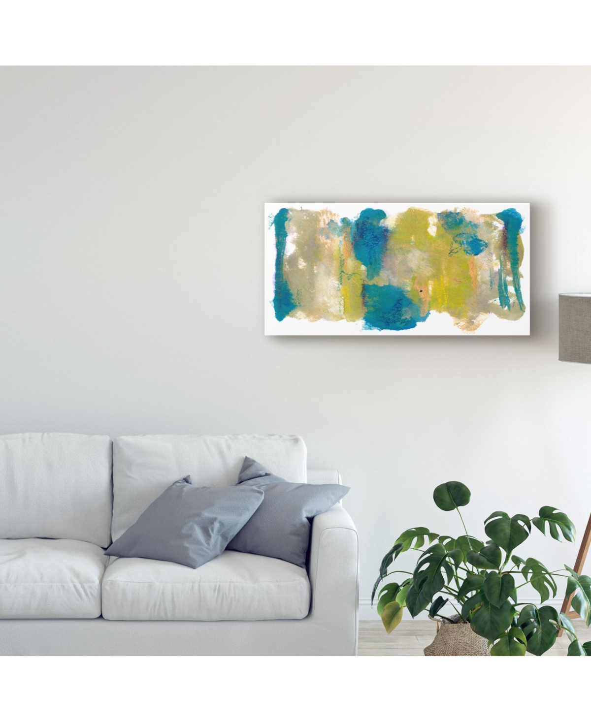 Joyce Combs Teal and Scribbles Ii Canvas Art -