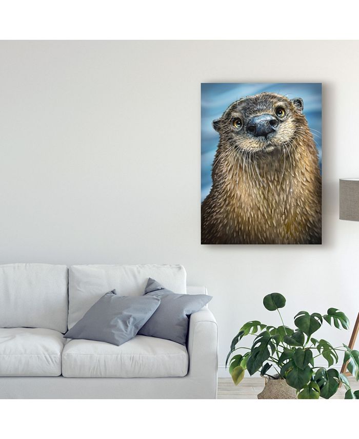 Trademark Global Patrick Lamontagne River Otter Illustration Canvas Art ...