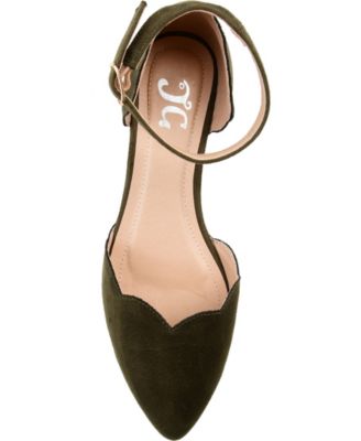 Women's Lana Scalloped Edge Ankle Strap Flats