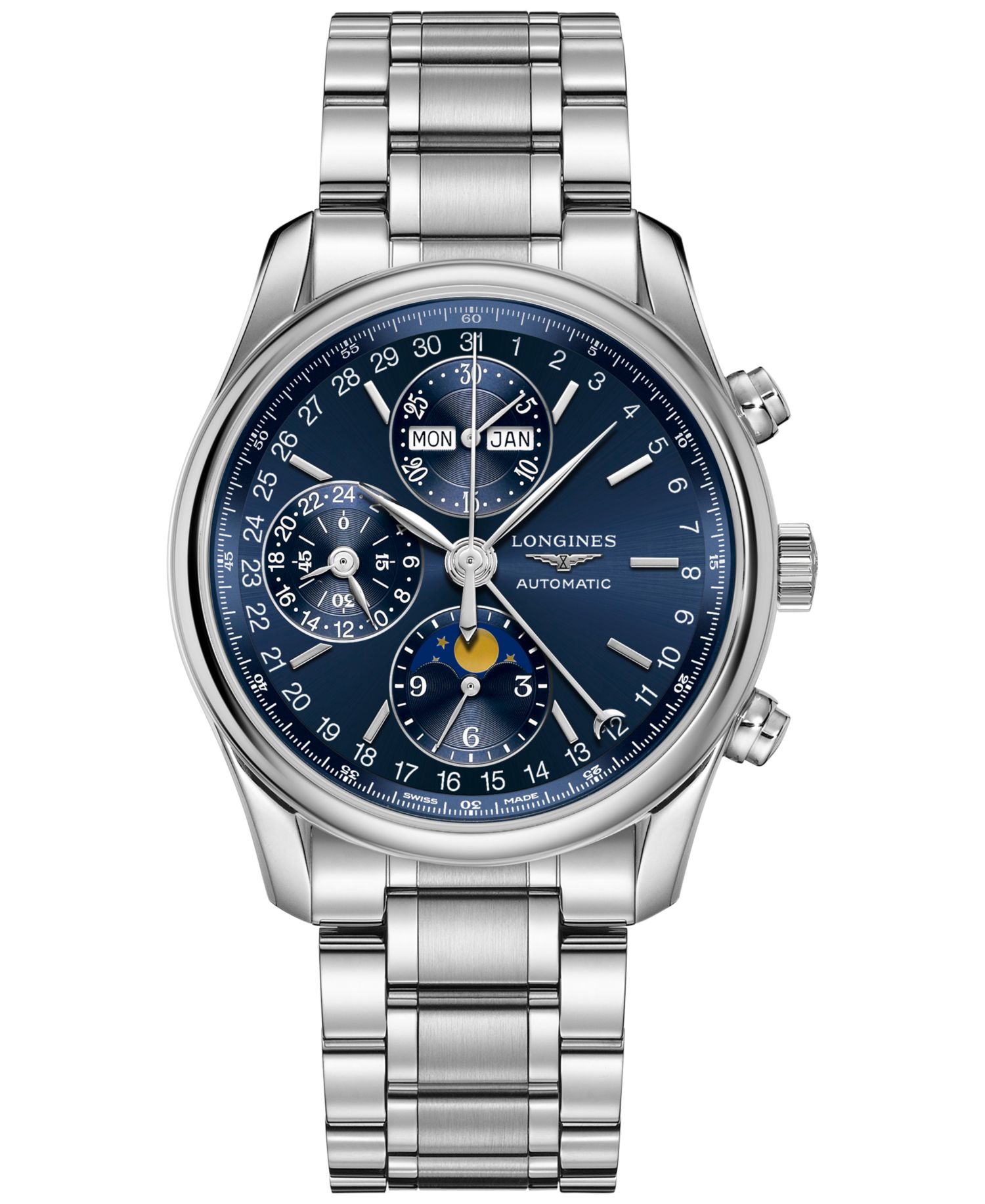 Men's Swiss Automatic Master Stainless Steel Bracelet Watch 40mm