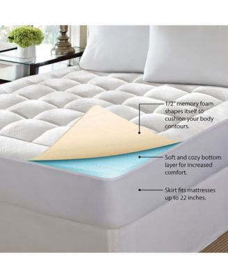 Pure Rest 1.5" Washable Memory Foam Mattress Pad, King