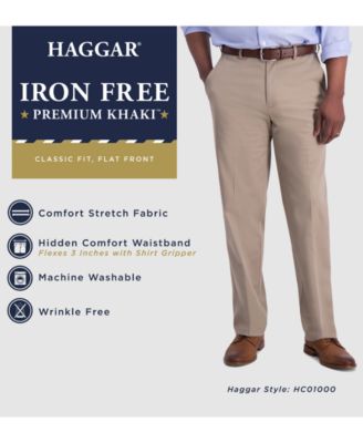 Men’s Iron Free Premium Khaki Classic-Fit Flat-Front Pant