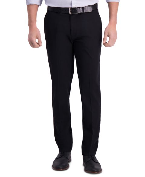 Мужские брюки Haggar Iron Free Premium Khaki Slim-Fit Flat-Front Pant, цвет: Чёрный