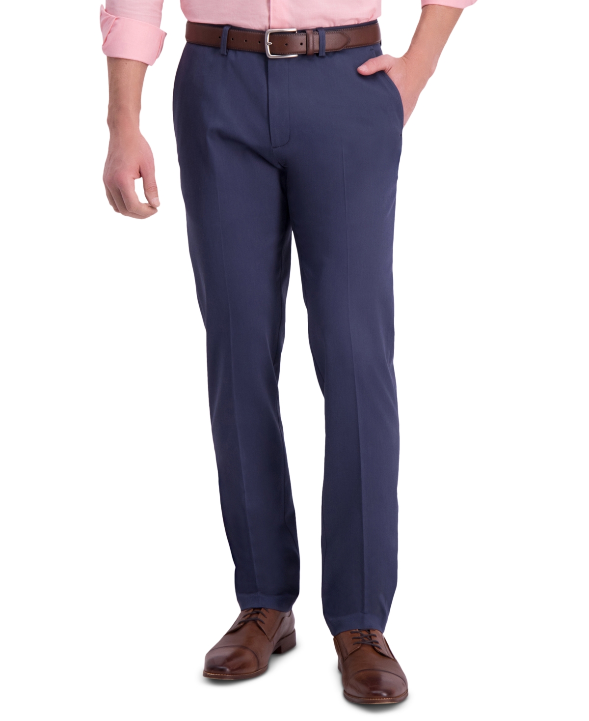 Men's Iron Free Premium Khaki Slim-Fit Flat-Front Pant - Heather Grey