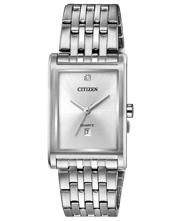citizen men's silver titanium bracelet watch
