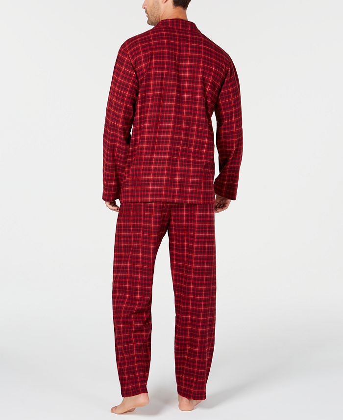 Club Room Men's Red Plaid Flannel Pajamas, Created for Macy's - Macy's