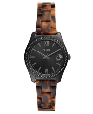 image of Fossil Women-s Scarlette Tortoise-Look Bracelet Watch 32mm