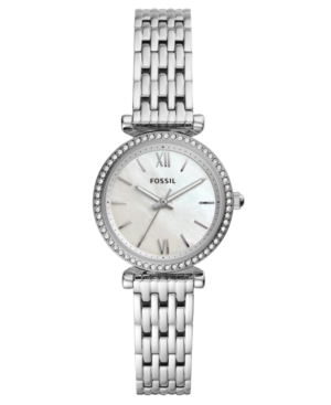 image of Fossil Women-s Mini Carlie Stainless Steel Bracelet Watch 28mm