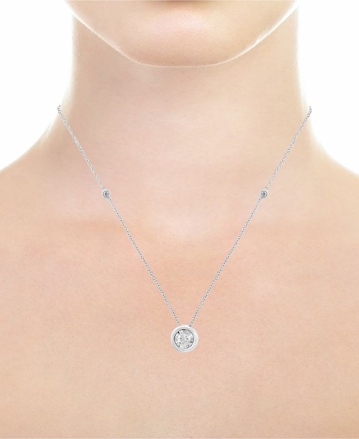 EFFY Collection - Diamond Bezel 18" Pendant Necklace (1/2 ct. t.w.) in 14k White, Yellow or Rose Gold