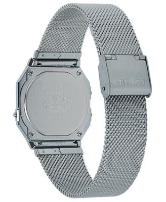 Casio Unisex Digital Stainless Steel Mesh Bracelet Watch 35.5mm - Macy's