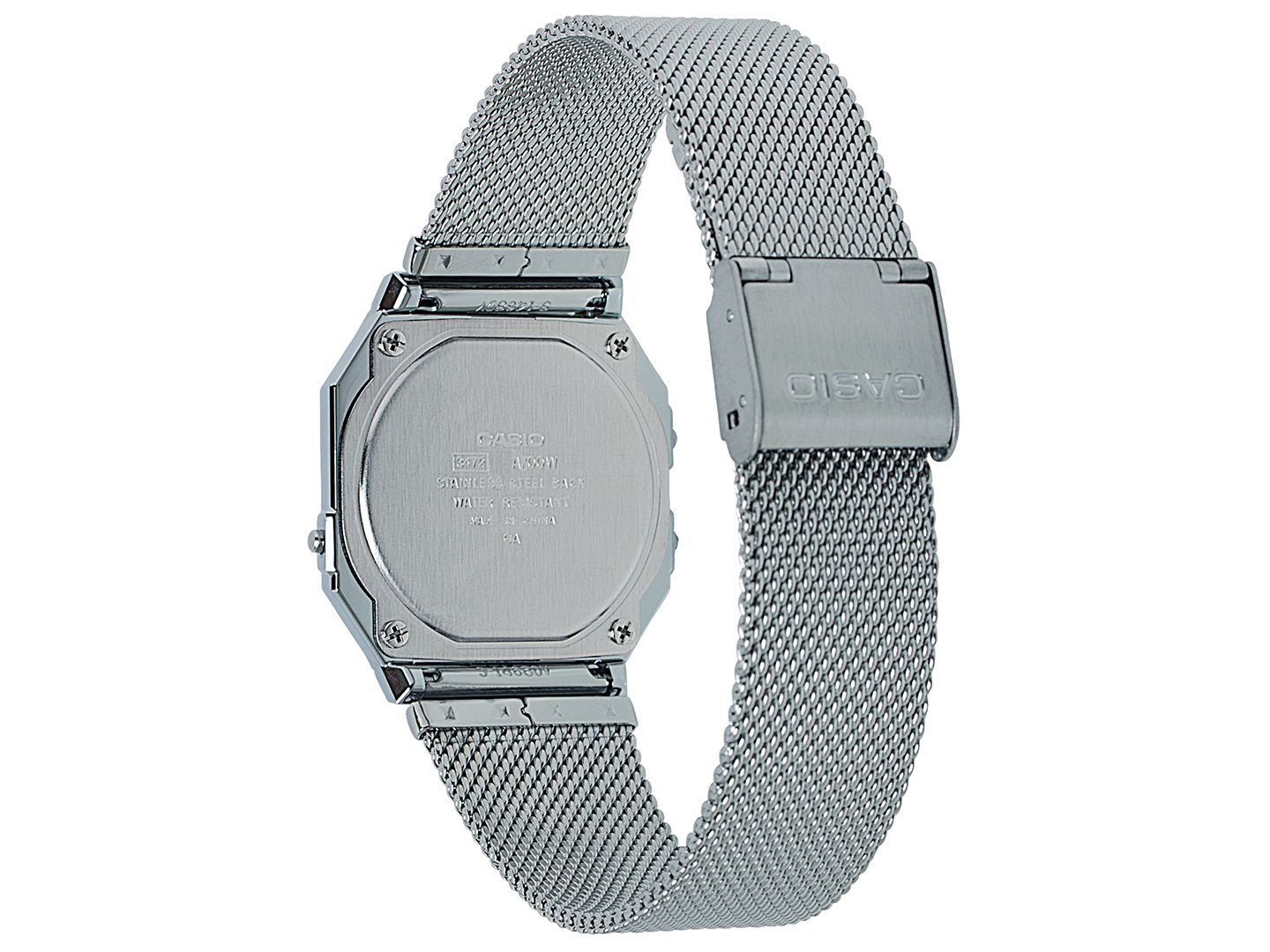 Часы Casio Unisex Digital Stainless Steel Mesh Bracelet Watch 35.5mm — фото 3