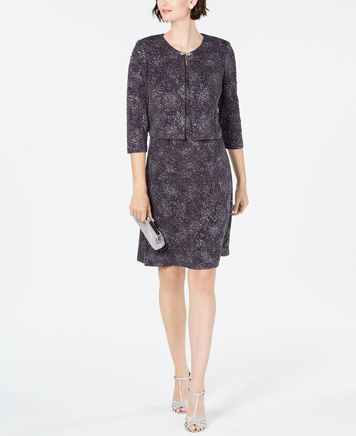 Alex evenings jacquard jacket dress sales