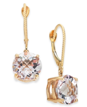 image of Pink Amethyst Drop Earrings (5-1/5 ct. t.w.) in 14k Rose Gold