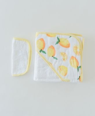 Little Unicorn - Lemon Cotton Hooded Towel Wash Cloth Set