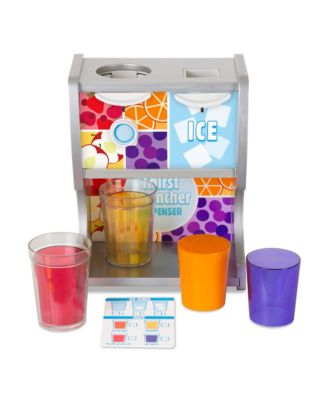 Melissa & Doug Wooden Thirst Quencher Drink Dispenser with Cups, Juice Inserts, Ice Cubes 
