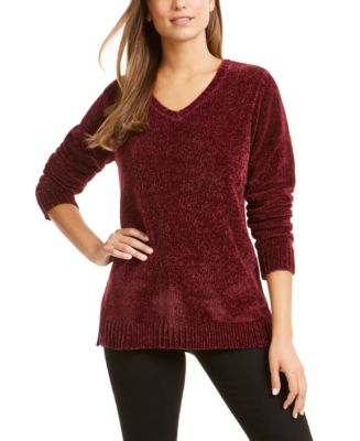 Karen Scott Petite V-Neck Chenille Sweater, Created for Macy's - Macy's