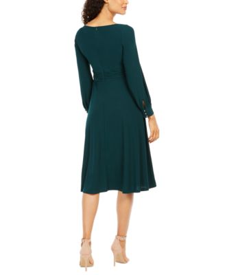 jessica howard illusion ruched waist midi dress