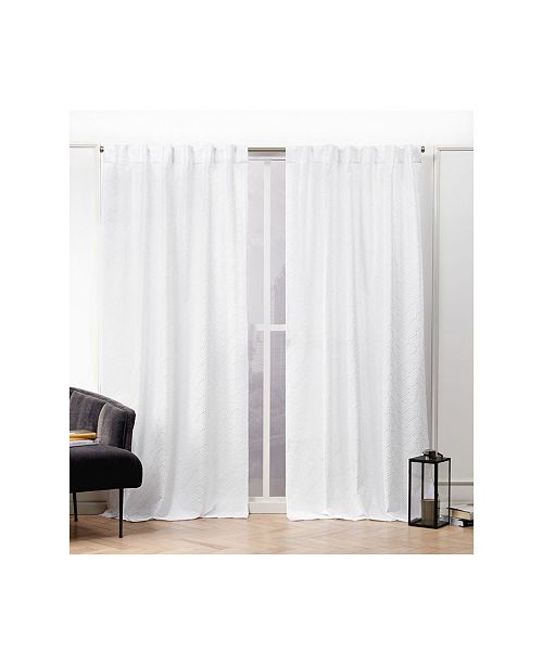 Nicole Miller Trellis Matelasse Hidden Tab Top Curtain Panel Pair