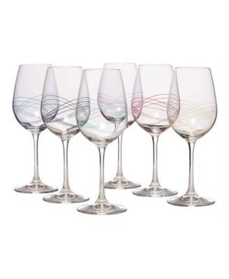 Bezrat Glass Stemmed Wine Glasses, Set Of 6 - Macy's