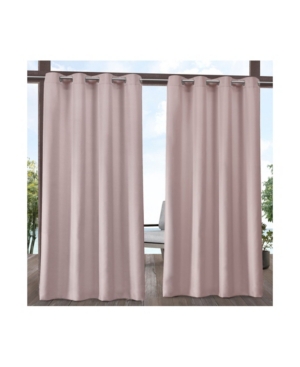Exclusive Home Indoor/outdoor Solid Cabana Grommet Top Curtain Panel Pair, 54" X 120" In Pink