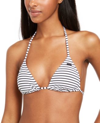 striped triangle bikini top