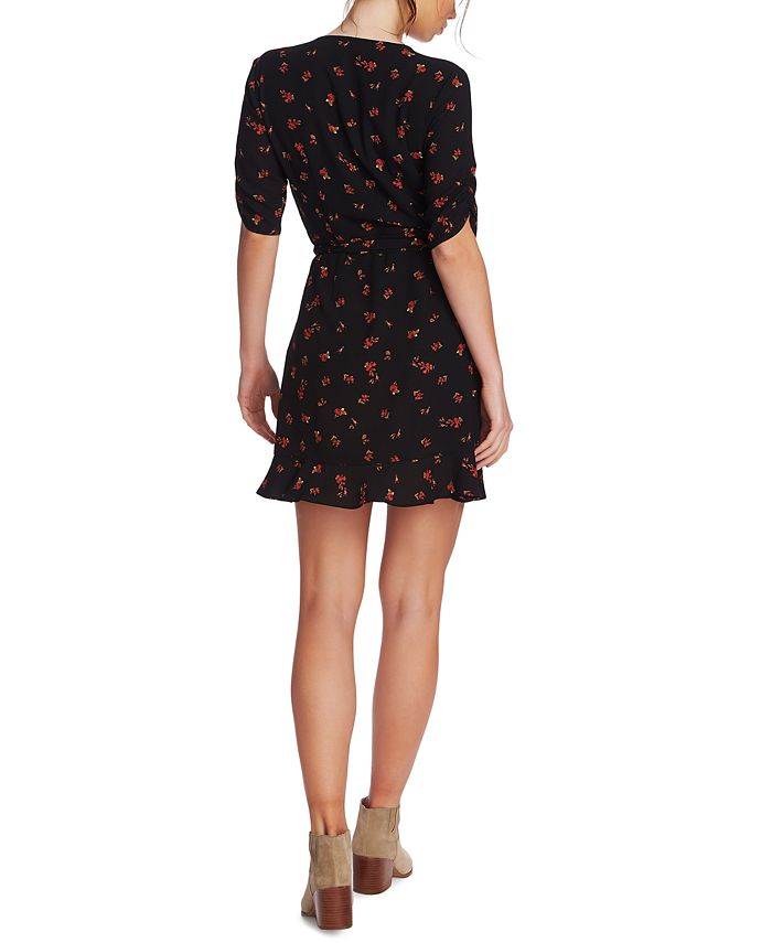 1.STATE Floral-Print Cinch-Sleeve Dress - Macy's
