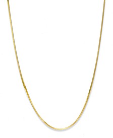 18K Gold over Sterling Silver Necklace, 16" Thin Snake Chain Necklace