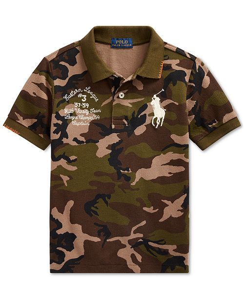 Polo Ralph Lauren Toddler Boys Big Pony Camo Cotton Mesh Polo Shirt Reviews Shirts Tops Kids Macy S