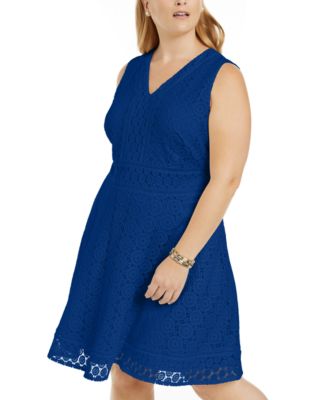 macy's royal blue dress plus size